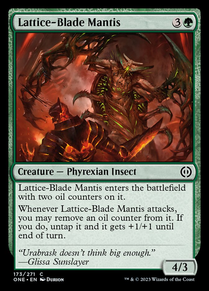 Lattice-Blade Mantis [Phyrexia: All Will Be One] | The Gaming-Verse