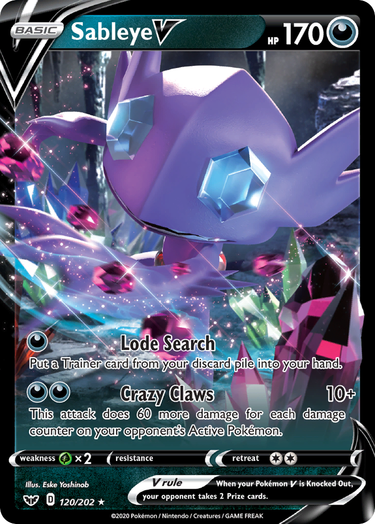 Sableye V (120/202) [Sword & Shield: Base Set] | The Gaming-Verse