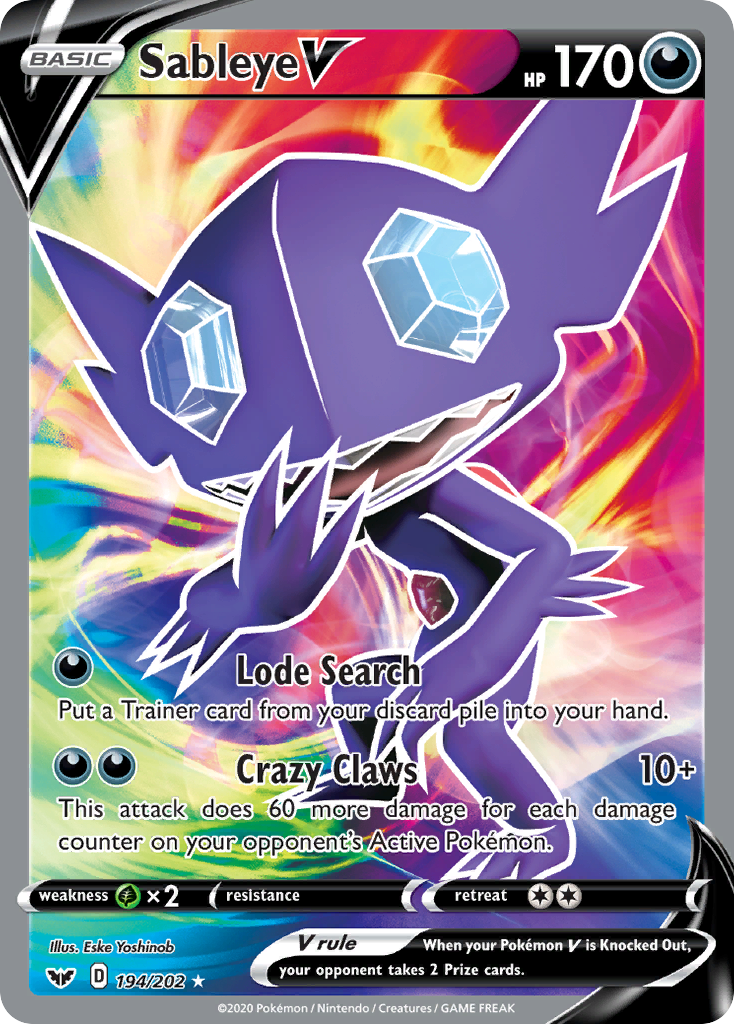 Sableye V (194/202) [Sword & Shield: Base Set] | The Gaming-Verse