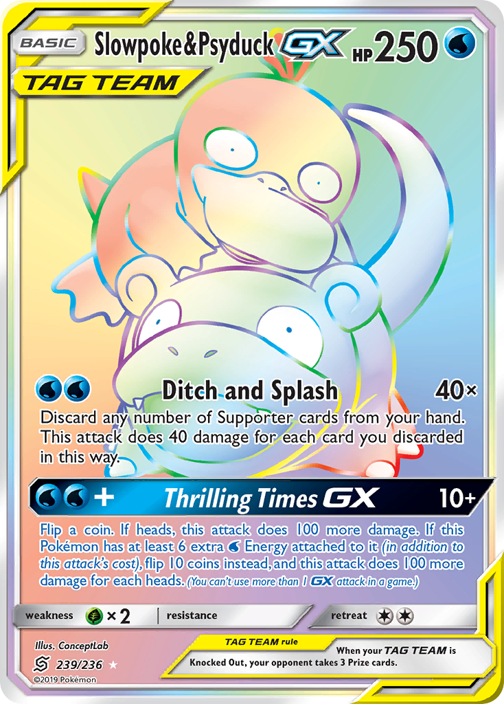 Slowpoke & Psyduck GX (239/236) [Sun & Moon: Unified Minds] | The Gaming-Verse