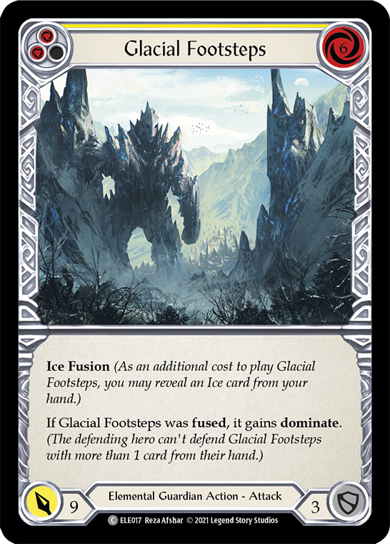 Glacial Footsteps (Yellow) [ELE017] (Tales of Aria)  1st Edition Rainbow Foil | The Gaming-Verse