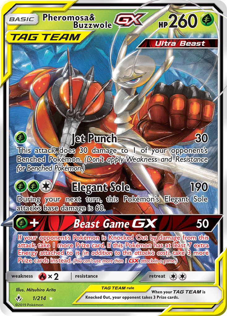 Pheromosa & Buzzwole GX (1/214) [Sun & Moon: Unbroken Bonds] | The Gaming-Verse