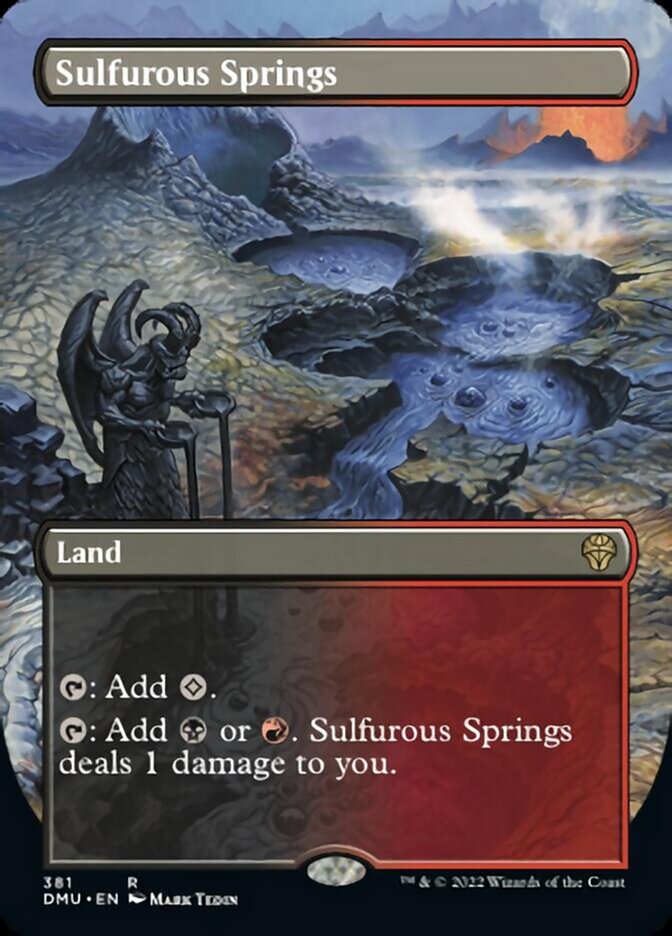 Sulfurous Springs (Borderless Alternate Art) [Dominaria United] | The Gaming-Verse