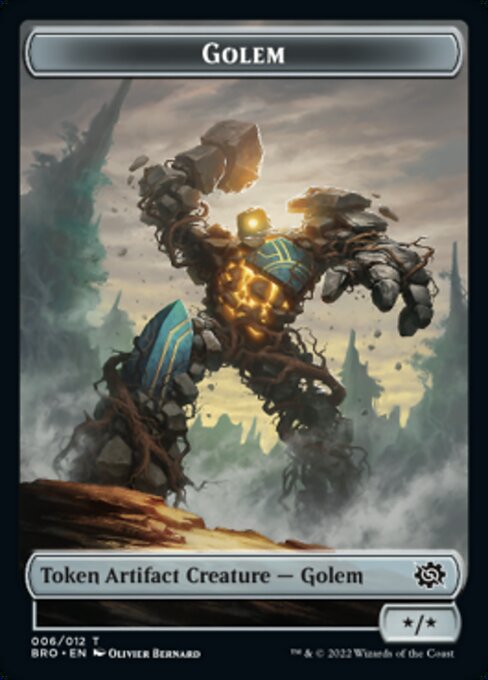 Powerstone // Golem Double-Sided Token [The Brothers' War Tokens] | The Gaming-Verse