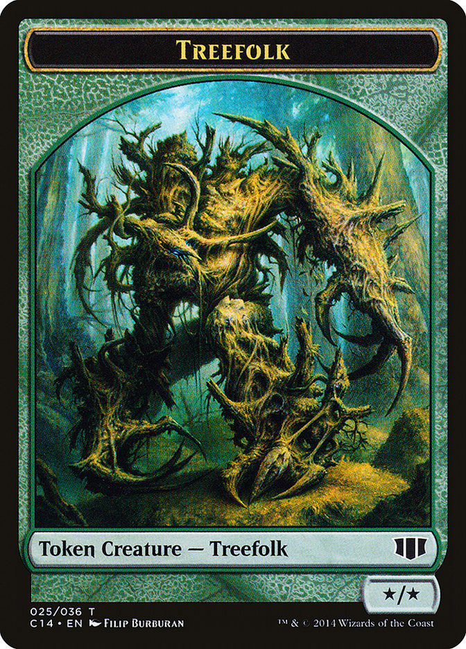 Treefolk // Wolf Double-sided Token [Commander 2014 Tokens] | The Gaming-Verse