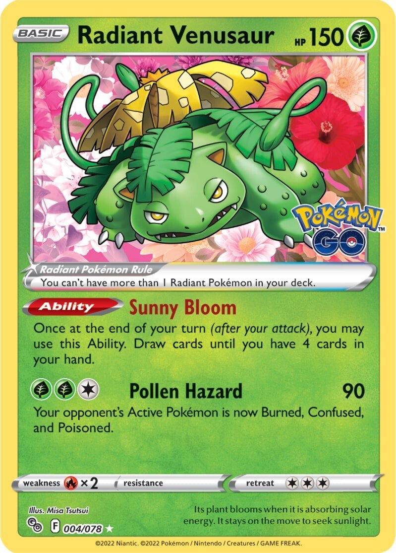 Radiant Venusaur (004/078) [Pokémon GO] | The Gaming-Verse