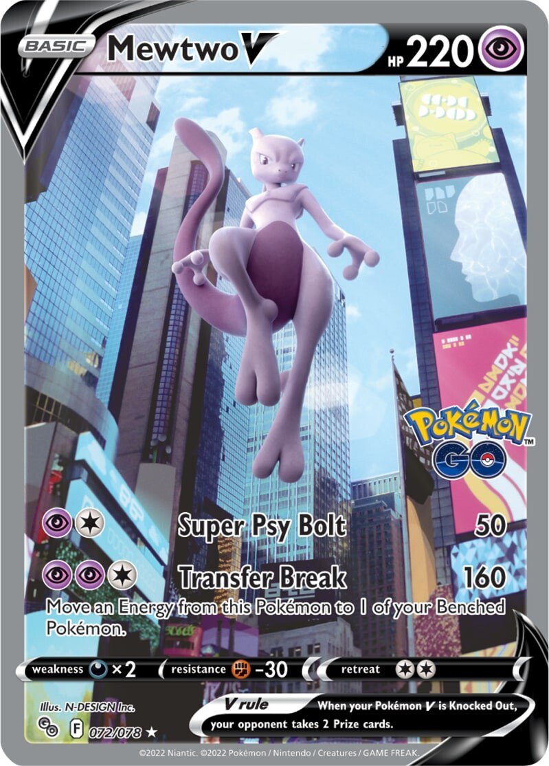 Mewtwo V (072/078) [Pokémon GO] | The Gaming-Verse