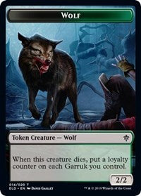 Wolf // Food (17) Double-sided Token [Throne of Eldraine Tokens] | The Gaming-Verse