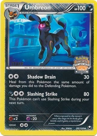 Umbreon (60/108) (Regional Championship Promo Staff) [Black & White: Dark Explorers] | The Gaming-Verse