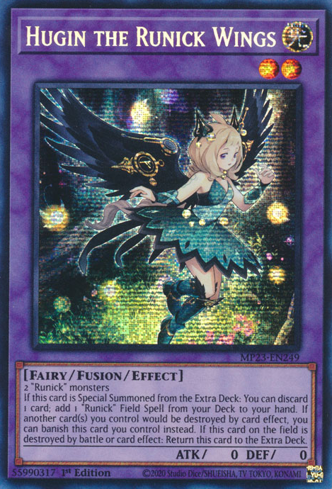 Hugin the Runick Wings [MP23-EN249] Prismatic Secret Rare | The Gaming-Verse