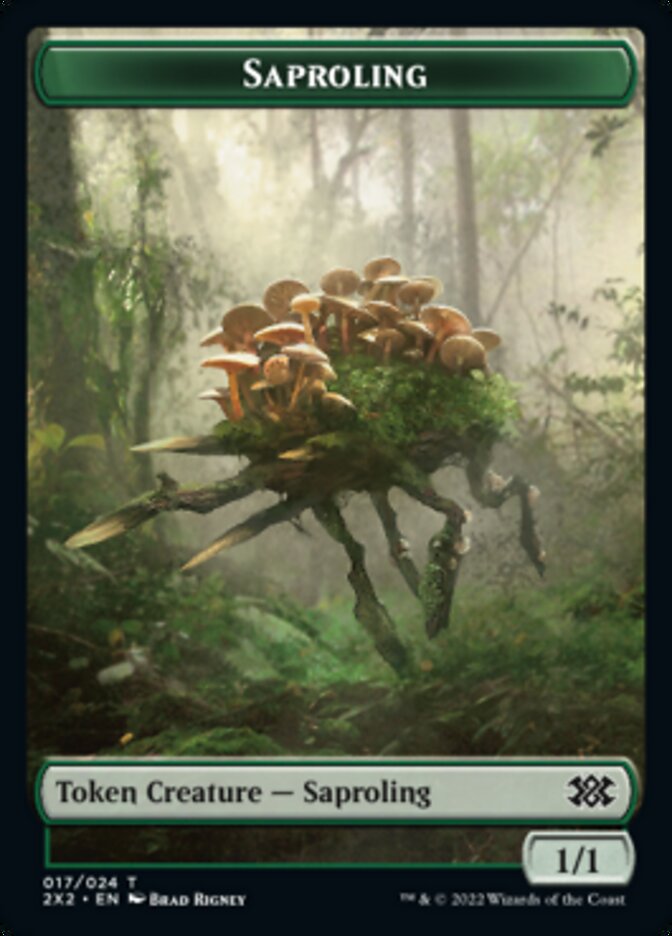 Saproling // Monk Double-sided Token [Double Masters 2022 Tokens] | The Gaming-Verse