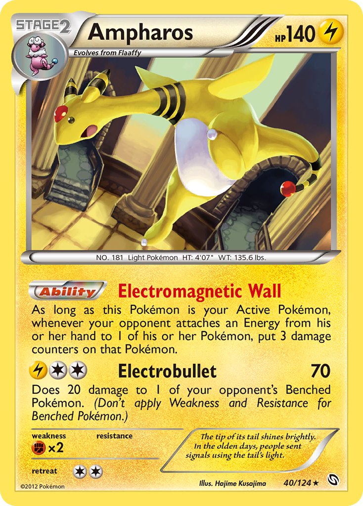 Ampharos (40/124) (Cosmos Holo) (Blister Exclusive) [Black & White: Dragons Exalted] | The Gaming-Verse