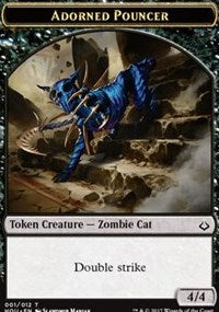 Adorned Pouncer // Warrior Double-sided Token [Hour of Devastation Tokens] | The Gaming-Verse