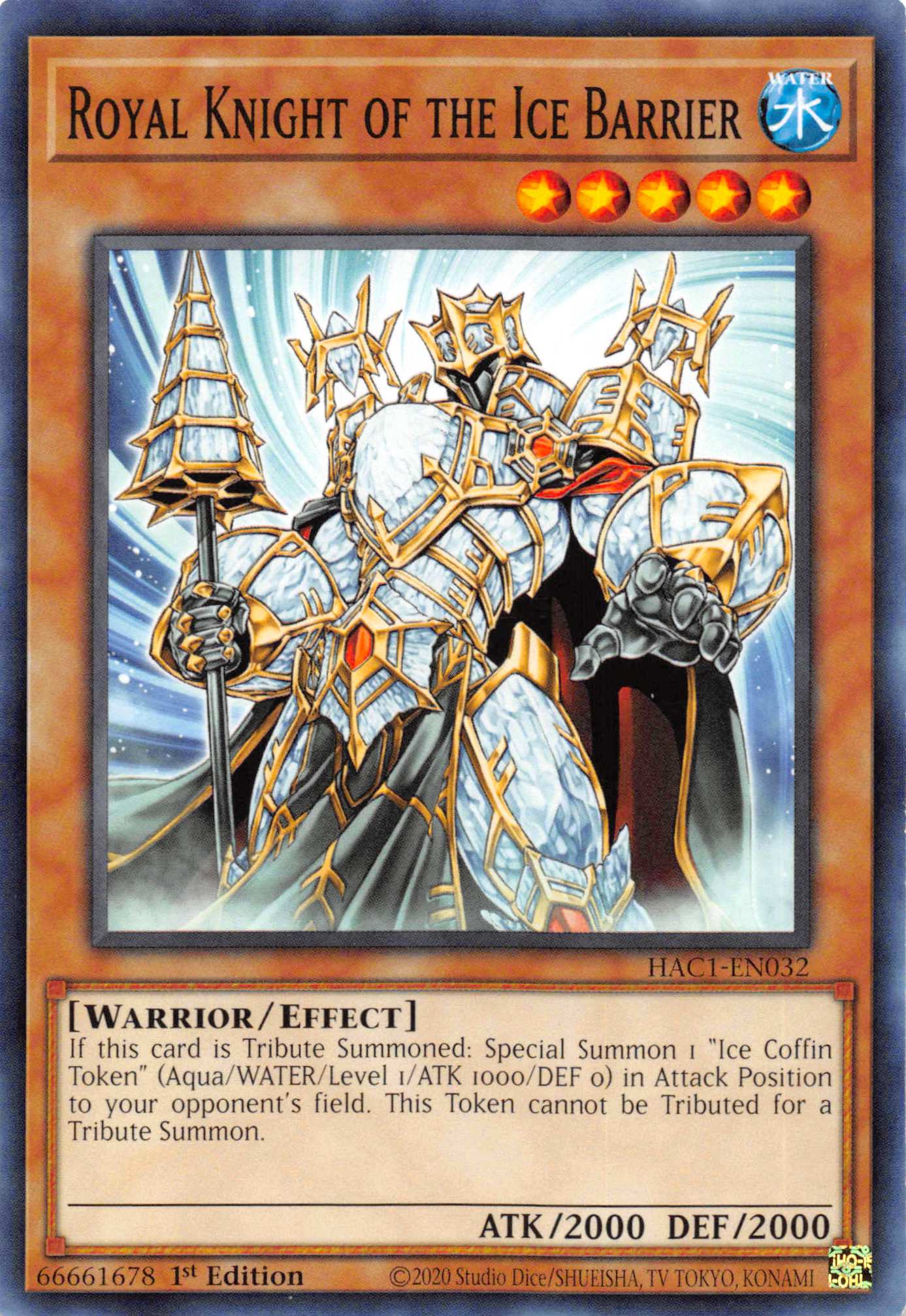 Royal Knight of the Ice Barrier [HAC1-EN032] Common | The Gaming-Verse