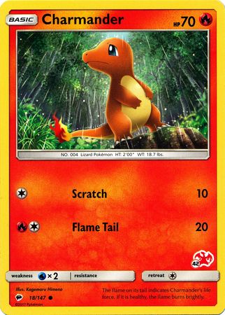 Charmander (18/147) (Charizard Stamp #42) [Battle Academy 2020] | The Gaming-Verse