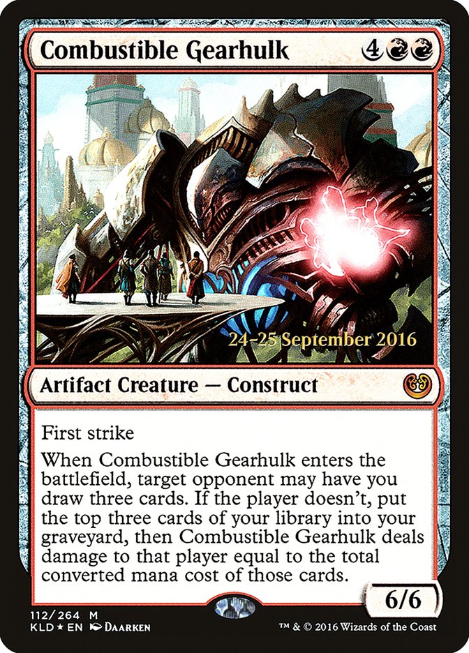 Combustible Gearhulk  (Prerelease) [Kaladesh Prerelease Promos] | The Gaming-Verse