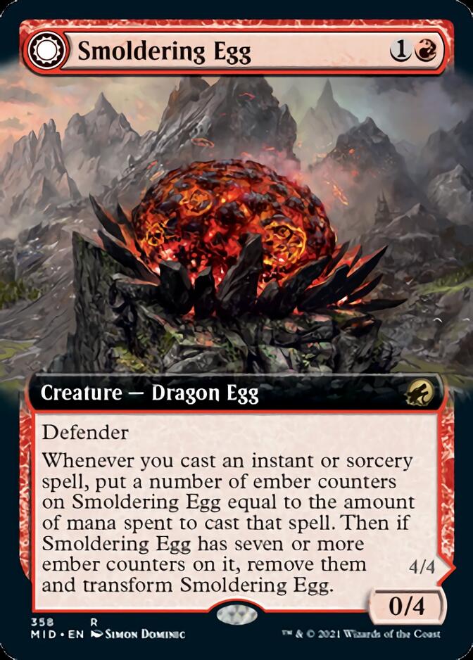 Smoldering Egg // Ashmouth Dragon (Extended) [Innistrad: Midnight Hunt] | The Gaming-Verse