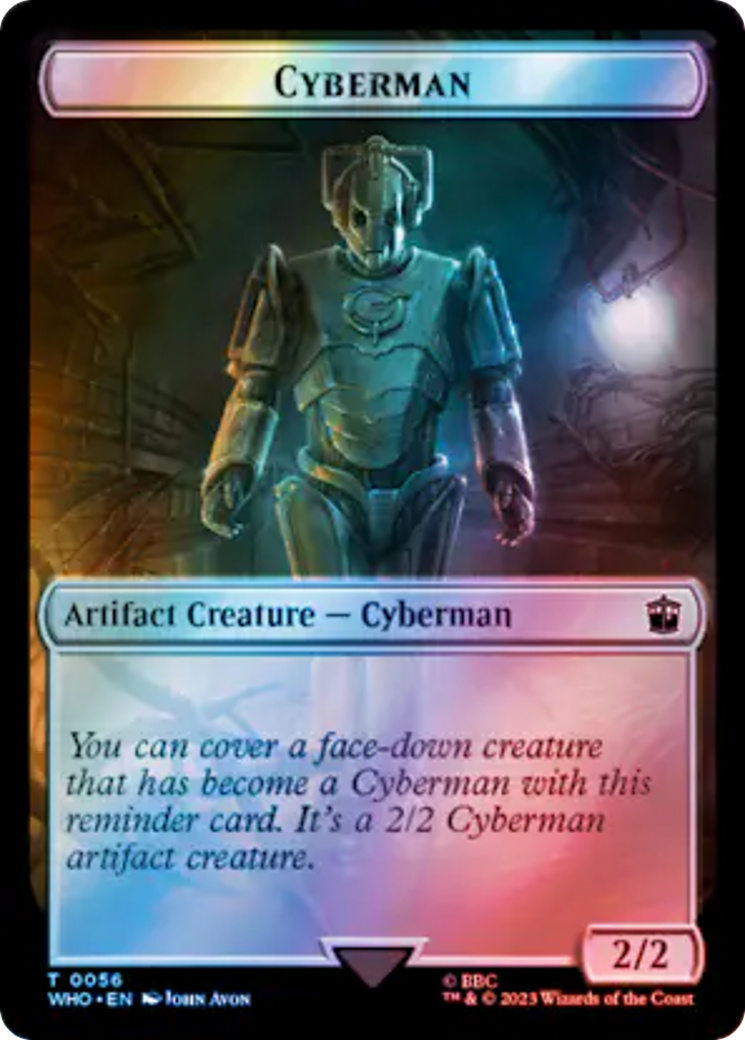 Soldier // Cyberman Double-Sided Token (Surge Foil) [Doctor Who Tokens] | The Gaming-Verse