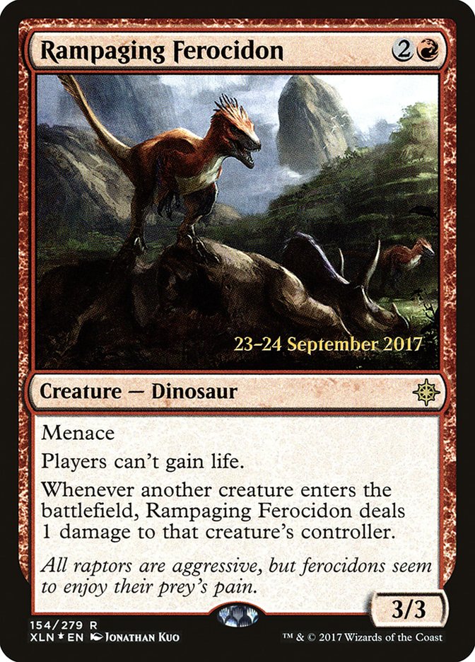 Rampaging Ferocidon  (Prerelease) [Ixalan Prerelease Promos] | The Gaming-Verse