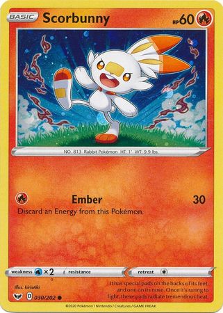 Scorbunny (030/202) (Cosmos Holo) [Sword & Shield: Base Set] | The Gaming-Verse