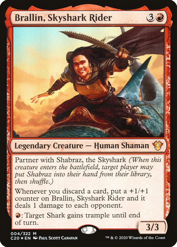 Brallin, Skyshark Rider [Commander 2020] | The Gaming-Verse