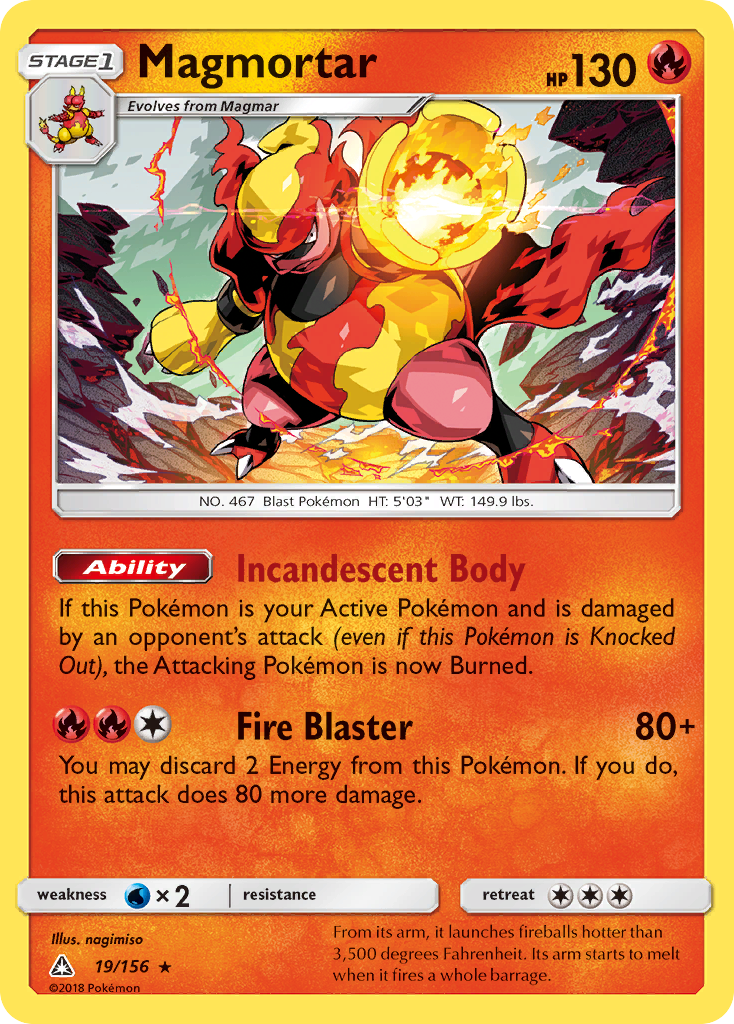 Magmortar (19/156) [Sun & Moon: Ultra Prism] | The Gaming-Verse