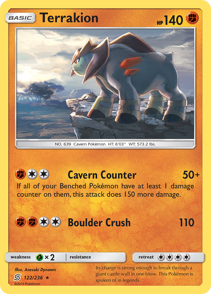 Terrakion (122/236) [Sun & Moon: Unified Minds] | The Gaming-Verse