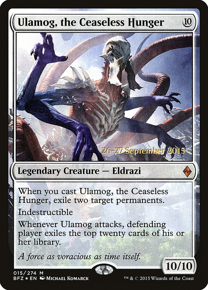 Ulamog, the Ceaseless Hunger  (Prerelease) [Battle for Zendikar Prerelease Promos] | The Gaming-Verse