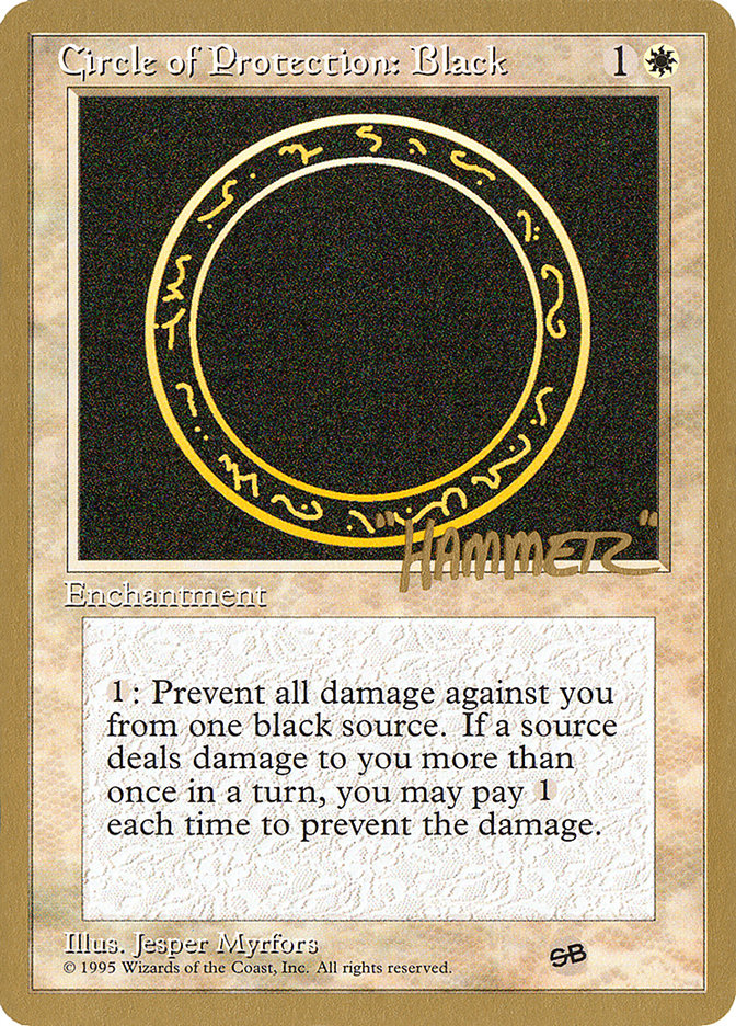 Circle of Protection: Black (Shawn "Hammer" Regnier) (SB) [Pro Tour Collector Set] | The Gaming-Verse