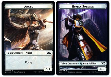 Angel // Human Soldier Double-sided Token [Double Masters Tokens] | The Gaming-Verse