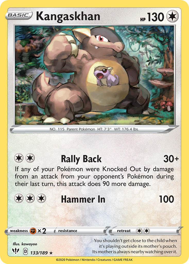 Kangaskhan (133/189) (Theme Deck Exclusive) [Sword & Shield: Darkness Ablaze] | The Gaming-Verse