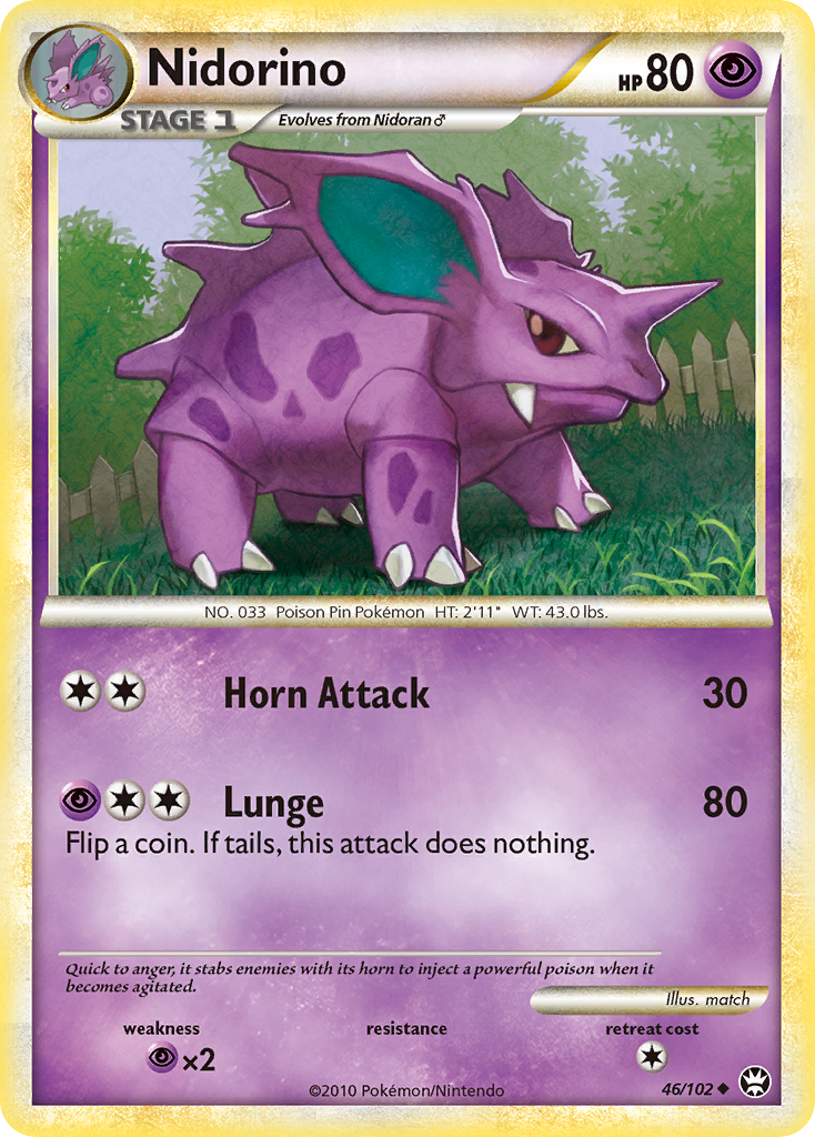 Nidorino (46/102) [HeartGold & SoulSilver: Triumphant] | The Gaming-Verse