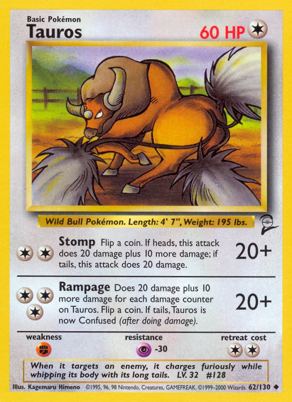 Tauros (62/130) [Base Set 2] | The Gaming-Verse