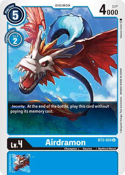 Airdramon [BT3-024] [Release Special Booster Ver.1.5] | The Gaming-Verse