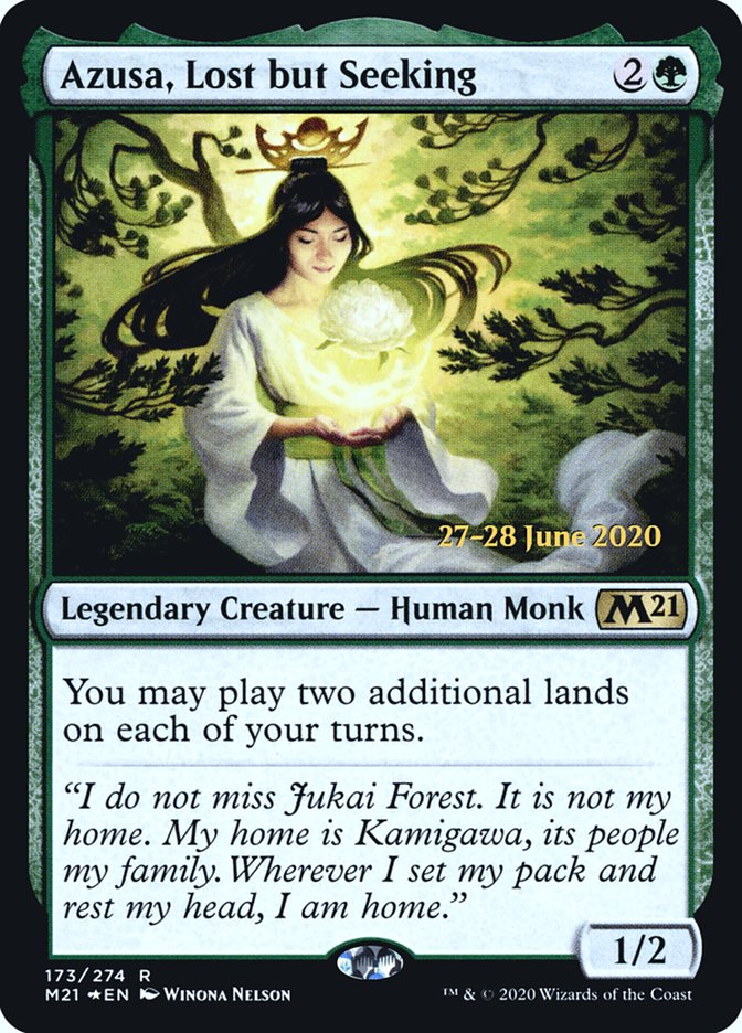 Azusa, Lost but Seeking  [Core Set 2021 Prerelease Promos] | The Gaming-Verse