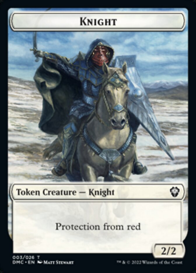 Zombie Knight // Knight Double-sided Token [Dominaria United Commander Tokens] | The Gaming-Verse