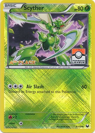 Scyther (4/108) (League Promo 4th Place) [Black & White: Dark Explorers] | The Gaming-Verse