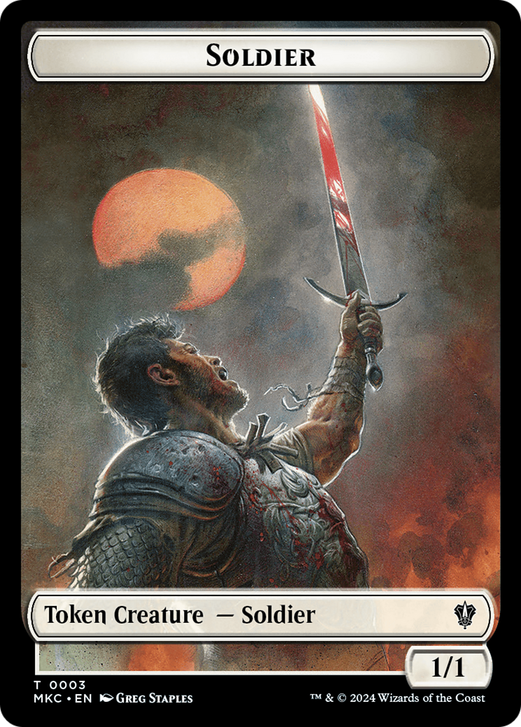 Construct // Soldier Double-Sided Token [Murders at Karlov Manor Commander Tokens] | The Gaming-Verse