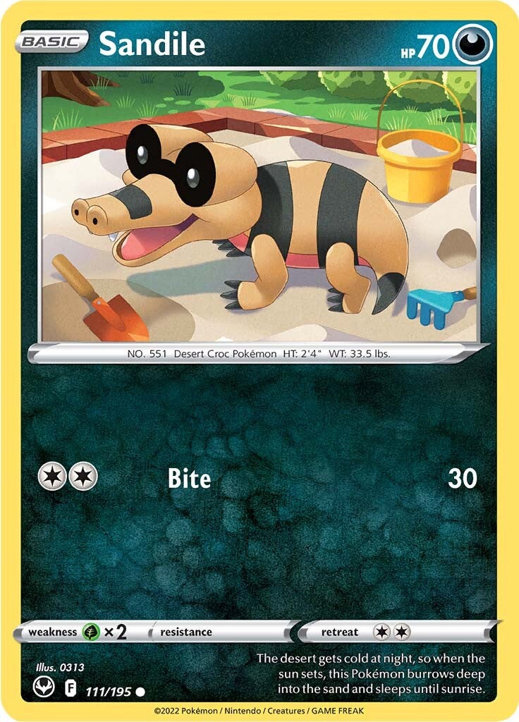 Sandile (111/195) [Sword & Shield: Silver Tempest] | The Gaming-Verse