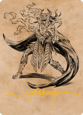 Livaan, Cultist of Tiamat Art Card (Gold-Stamped Signature) [Commander Legends: Battle for Baldur's Gate Art Series] | The Gaming-Verse