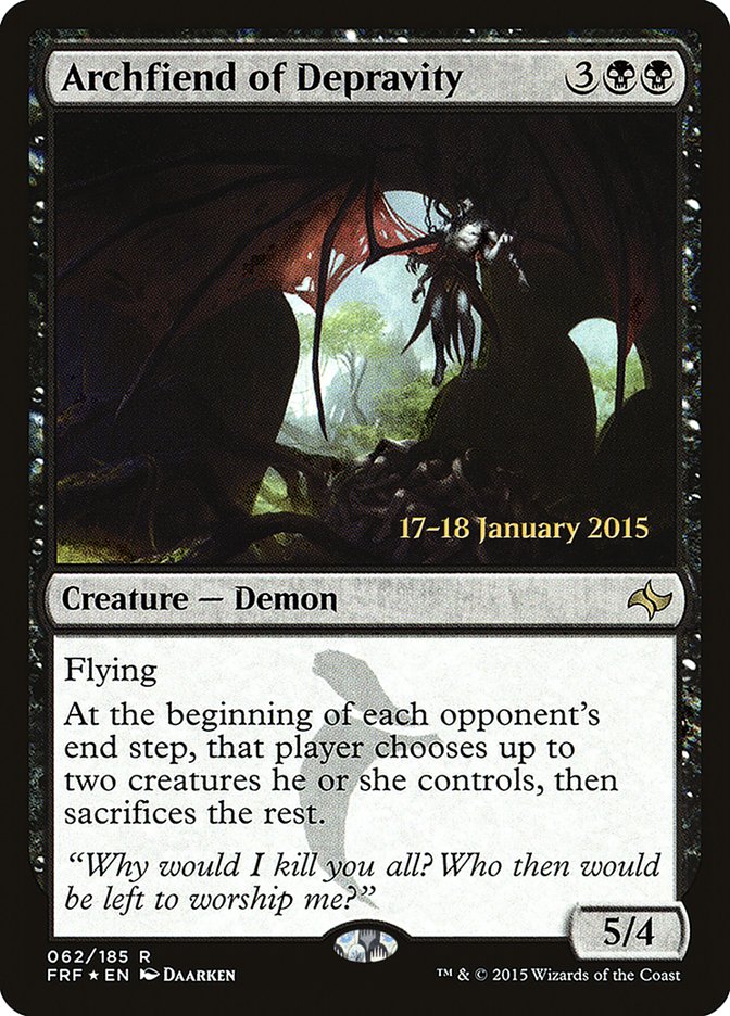 Archfiend of Depravity  (Prerelease) [Fate Reforged Prerelease Promos] | The Gaming-Verse