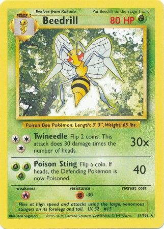 Beedrill (17/102) [Base Set Unlimited] | The Gaming-Verse