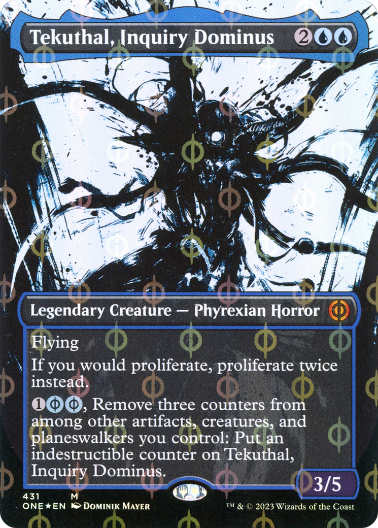 Tekuthal, Inquiry Dominus (Borderless Ichor Step-and-Compleat Foil) [Phyrexia: All Will Be One] | The Gaming-Verse