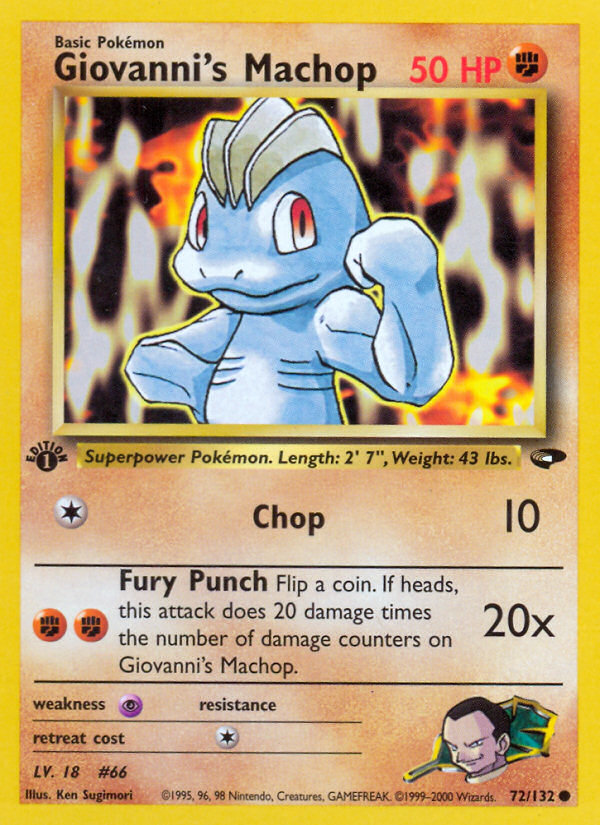 Giovanni's Machop (72/132) [Gym Challenge 1st Edition] | The Gaming-Verse