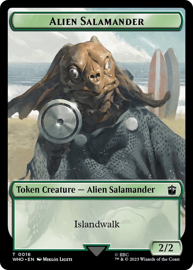 Human Noble // Alien Salamander Double-Sided Token [Doctor Who Tokens] | The Gaming-Verse