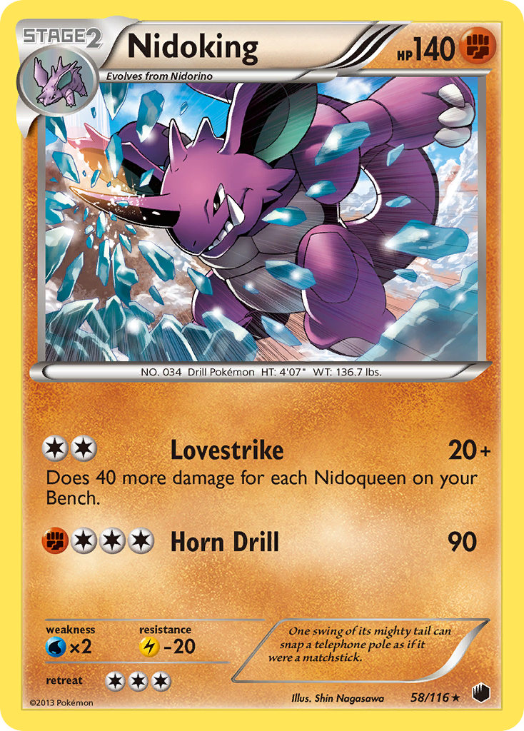 Nidoking (58/116) [Black & White: Plasma Freeze] | The Gaming-Verse