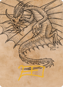 Ancient Gold Dragon Art Card (44) (Gold-Stamped Signature) [Commander Legends: Battle for Baldur's Gate Art Series] | The Gaming-Verse