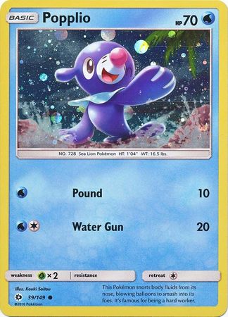 Popplio (39/149) (Cosmos Holo) [Sun & Moon: Base Set] | The Gaming-Verse