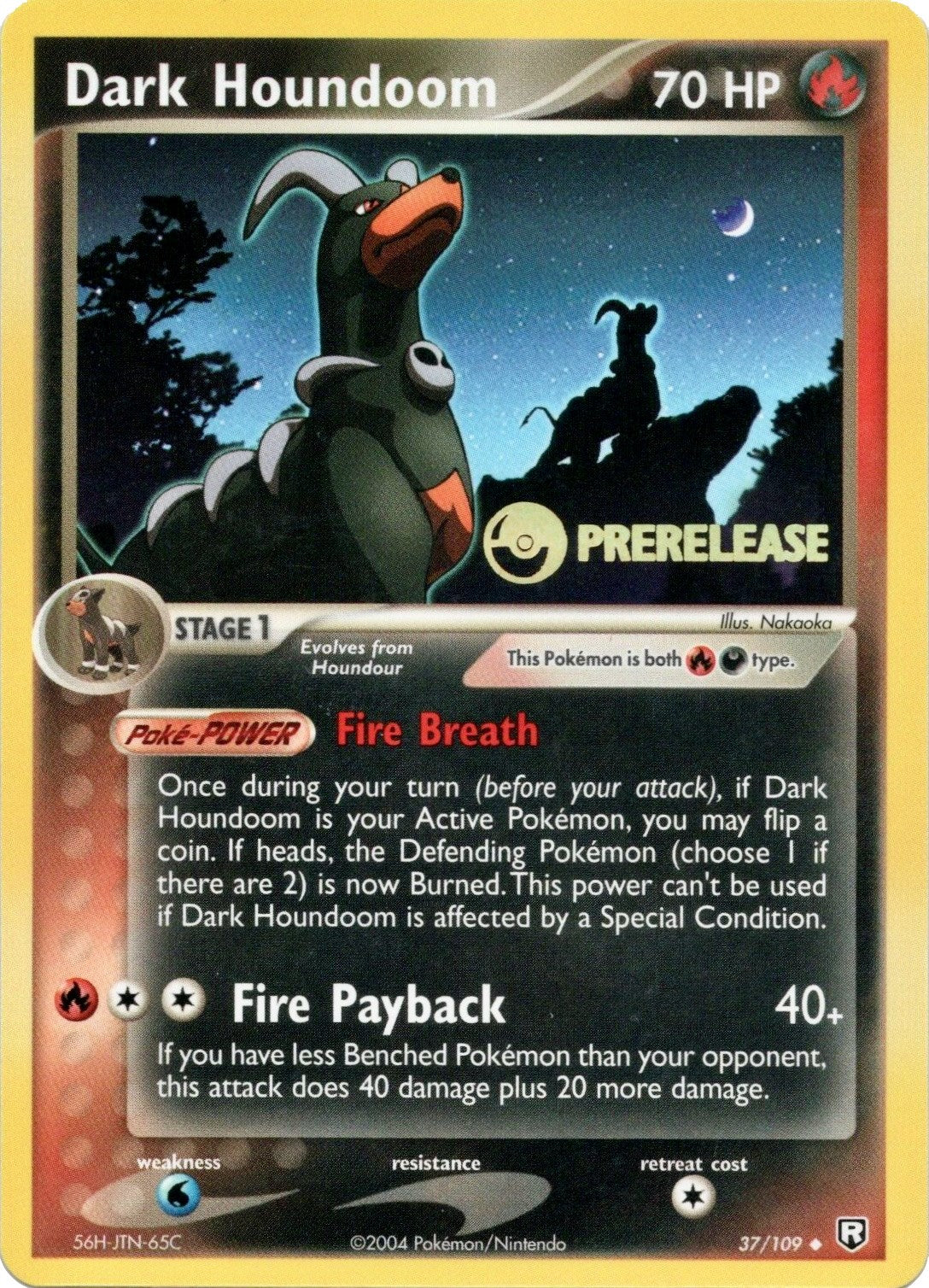 Dark Houndoom (37/109) (Prerelease Promo) [EX: Team Rocket Returns] | The Gaming-Verse