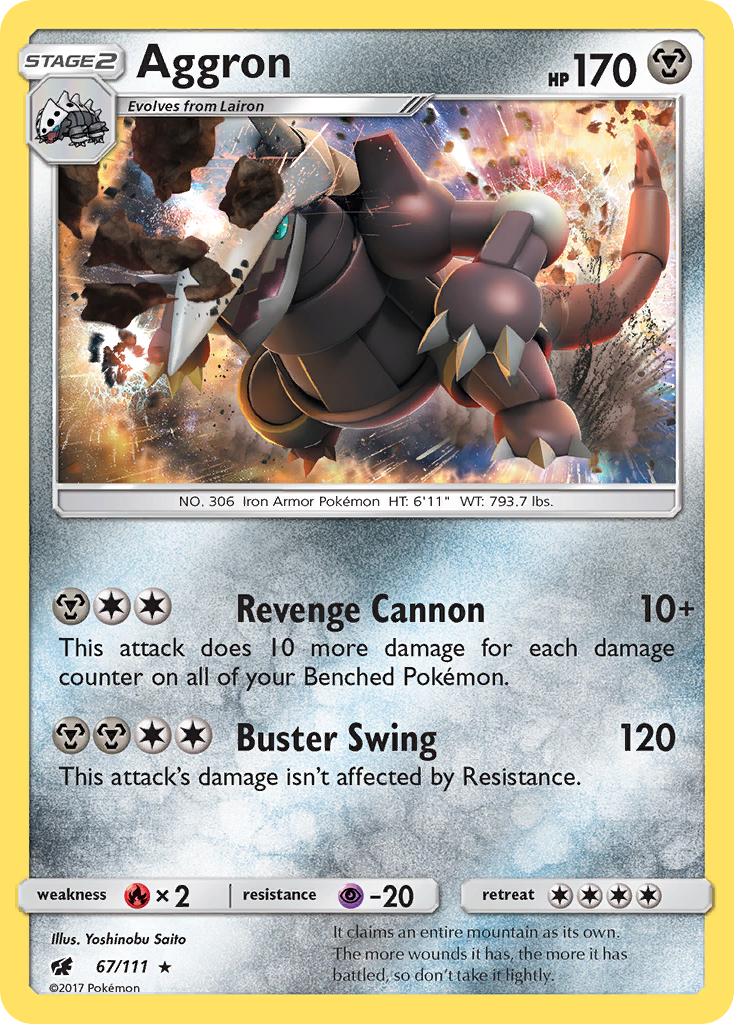 Aggron (67/111) [Sun & Moon: Crimson Invasion] | The Gaming-Verse